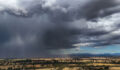 Storm and heavy rain over farmland near Glenrowan