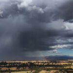 Storm and heavy rain over farmland near Glenrowan