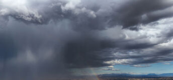Storm and heavy rain over farmland near Glenrowan