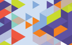Multi-coloured triangles form an interesting pattern
