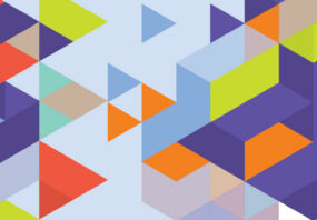 Multi-coloured triangles form an interesting pattern
