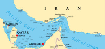 Image of a map of the Strait of Hormuz.