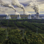 A photo of a coal powered station