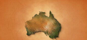 The video showcases an animation of a realistic map of Australia set against a brown vintage paper background. It utilizes a zooming effect, allowing viewers to closely examine the continent, revealing its geographical features and details.