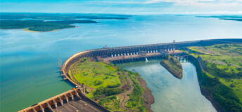 An aerial photo of the Itaipu Dam in Paraguay