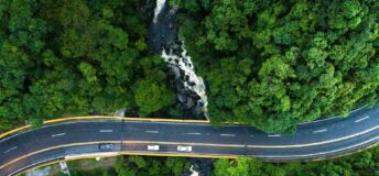 An aerial photo of a highway