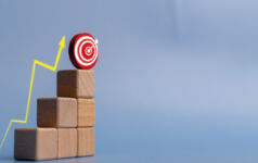 A picture of a target sat atop stairs, signifying ever increasing targets