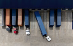 Aerial view of a trucks
