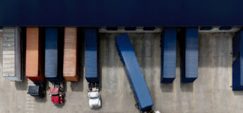 Aerial view of a trucks