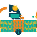 Three key trends in farmland investing An illustration of a van driving through farmland
